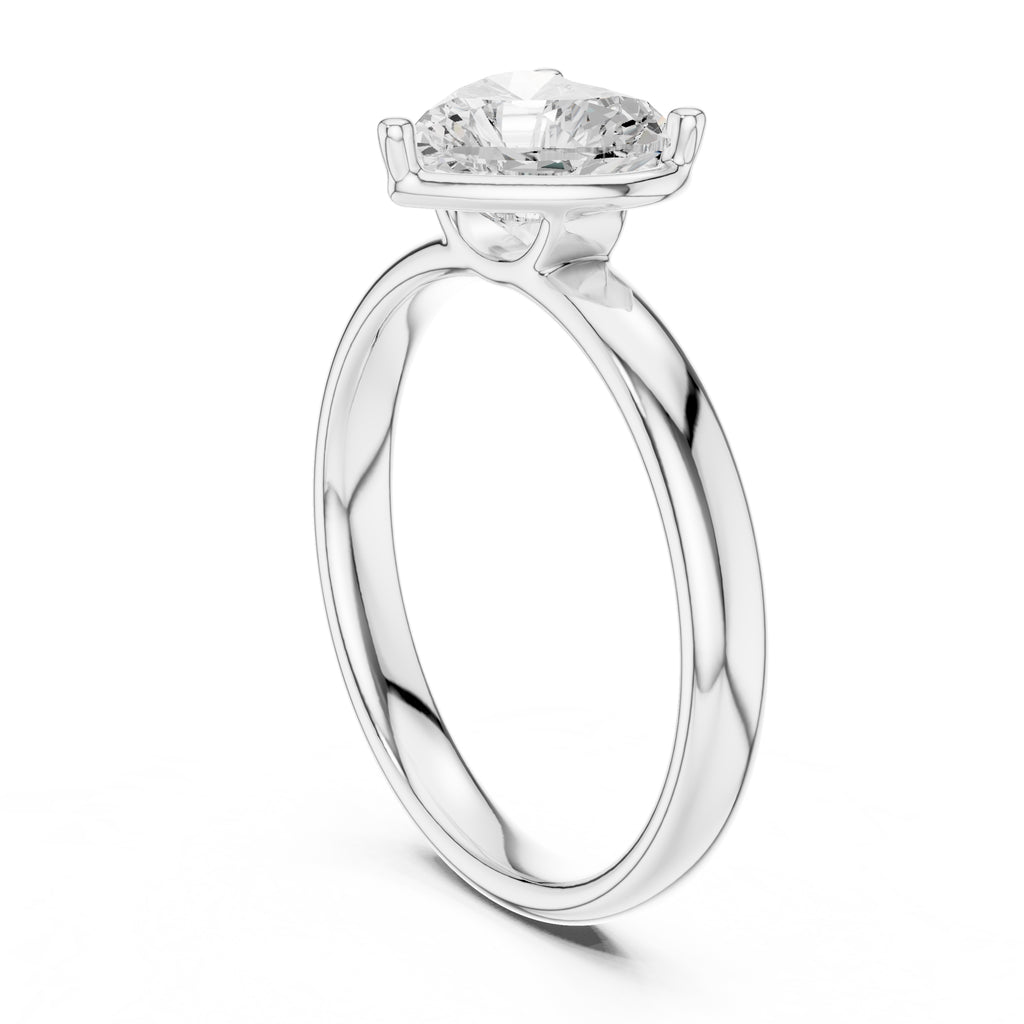 1.50 ct Golden Pillar Solitaire 1.5ct White Gold Heart