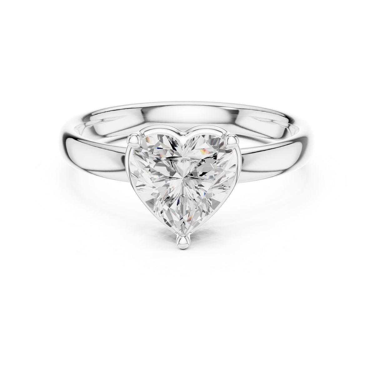 1.50 ct Golden Pillar Solitaire 1.5ct White Gold Heart