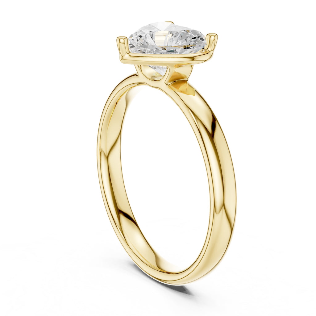 1.50 ct Golden Pillar Solitaire 1.5ct Yellow Gold Heart