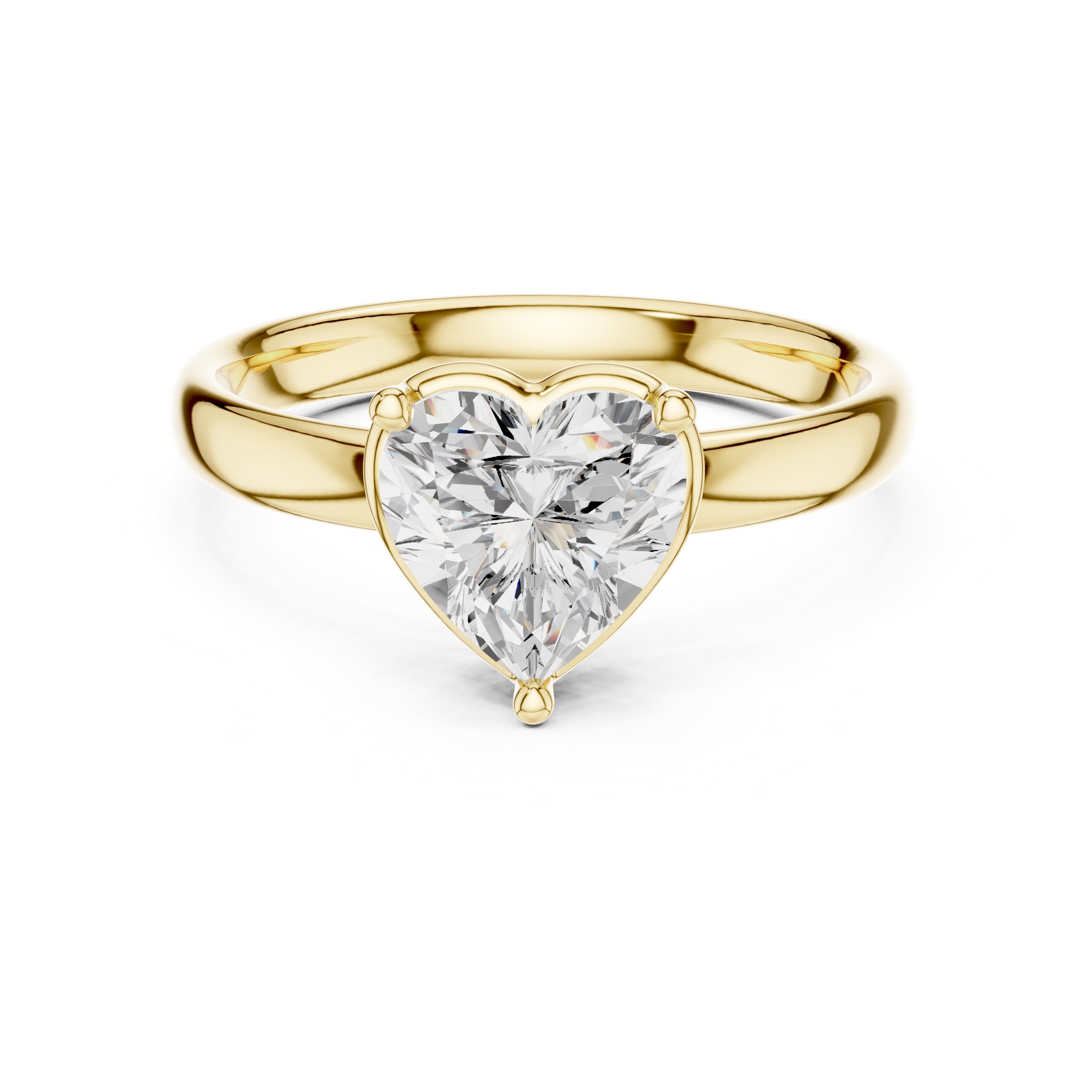 1.50 ct Golden Pillar Solitaire 1.5ct Yellow Gold Heart