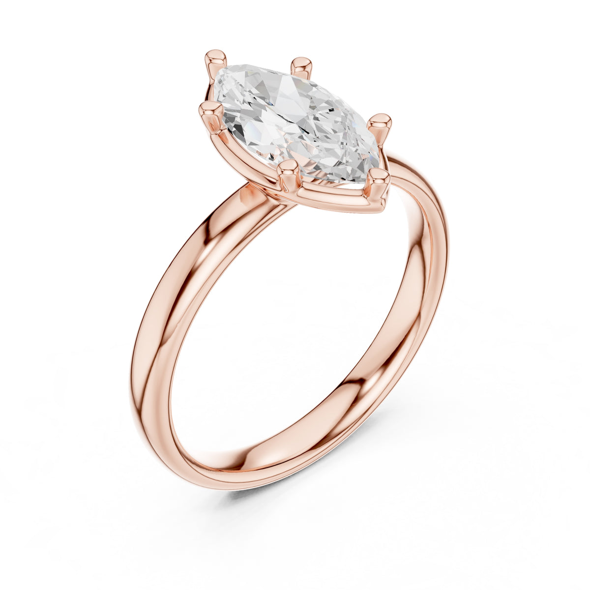 1.50 ct Golden Pillar Solitaire 1.5ct Rose Gold Marquise