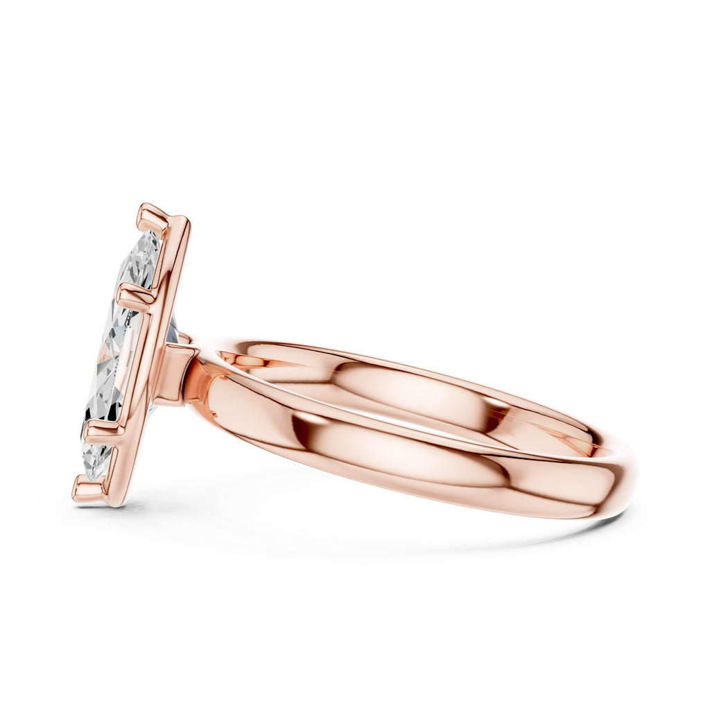 1.50 ct Golden Pillar Solitaire 1.5ct Rose Gold Marquise