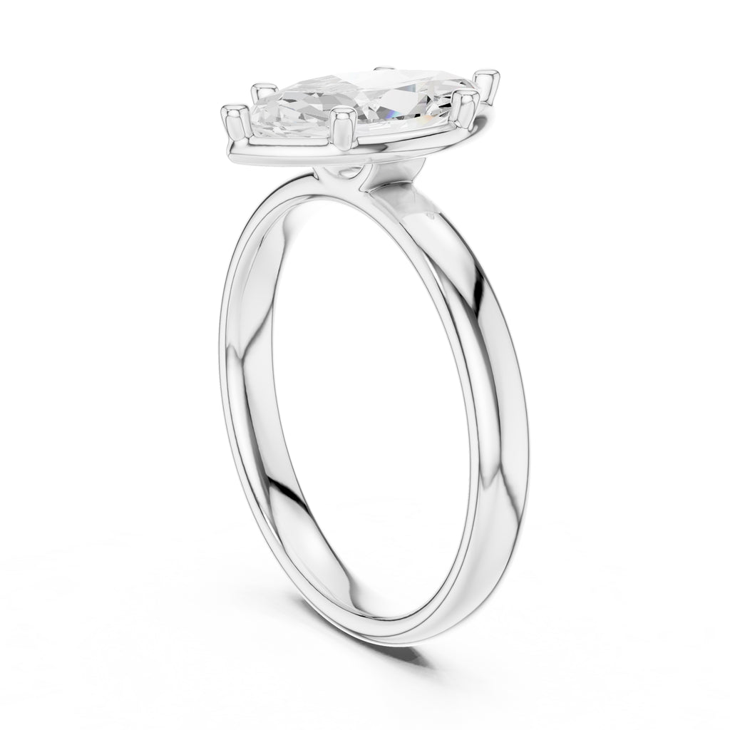 1.50 ct Golden Pillar Solitaire 1.5ct White Gold Marquise