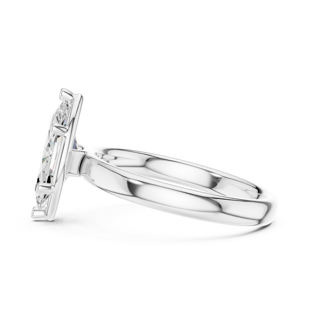 1.50 ct Golden Pillar Solitaire 1.5ct White Gold Marquise