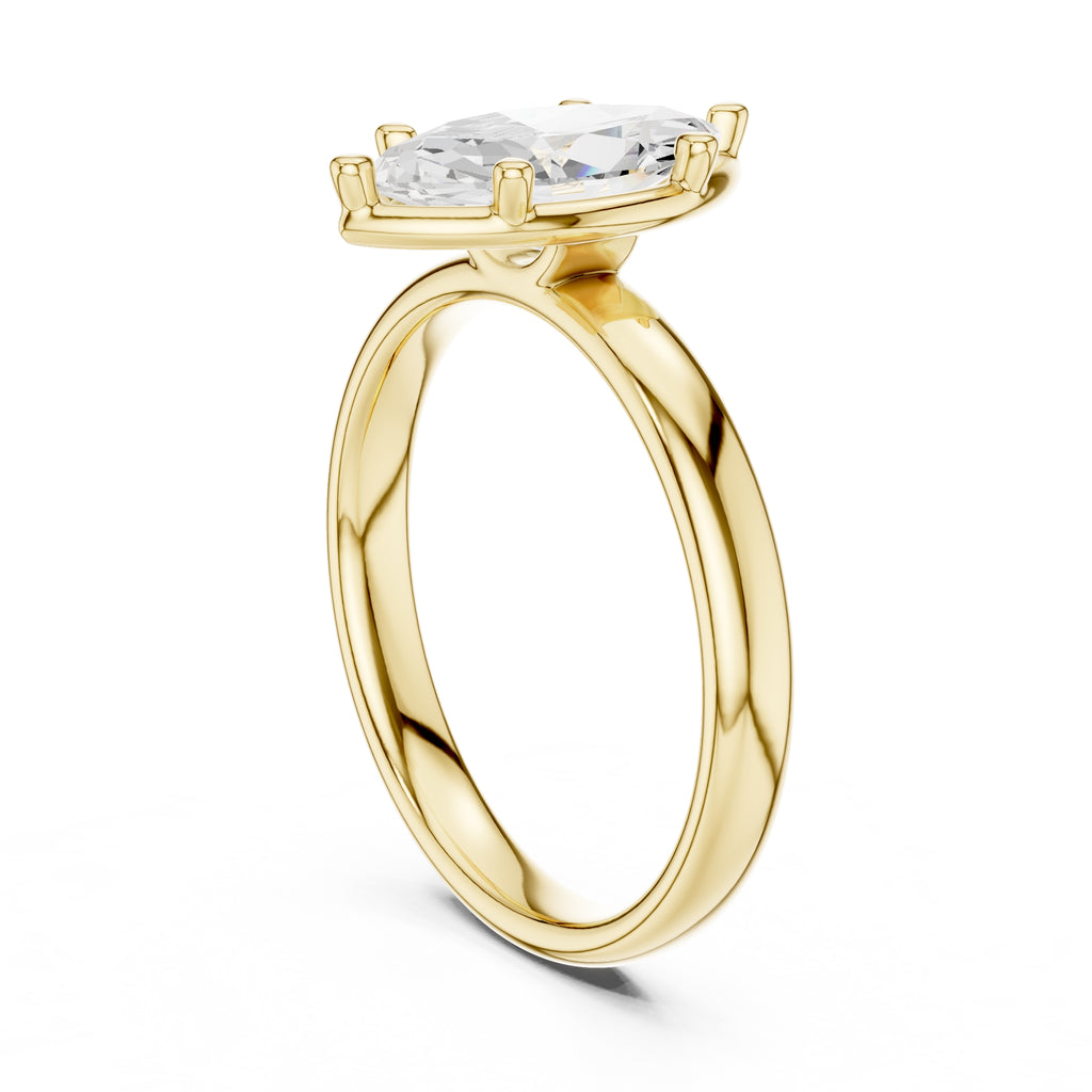 1.50 ct Golden Pillar Solitaire 1.5ct Yellow Gold Marquise
