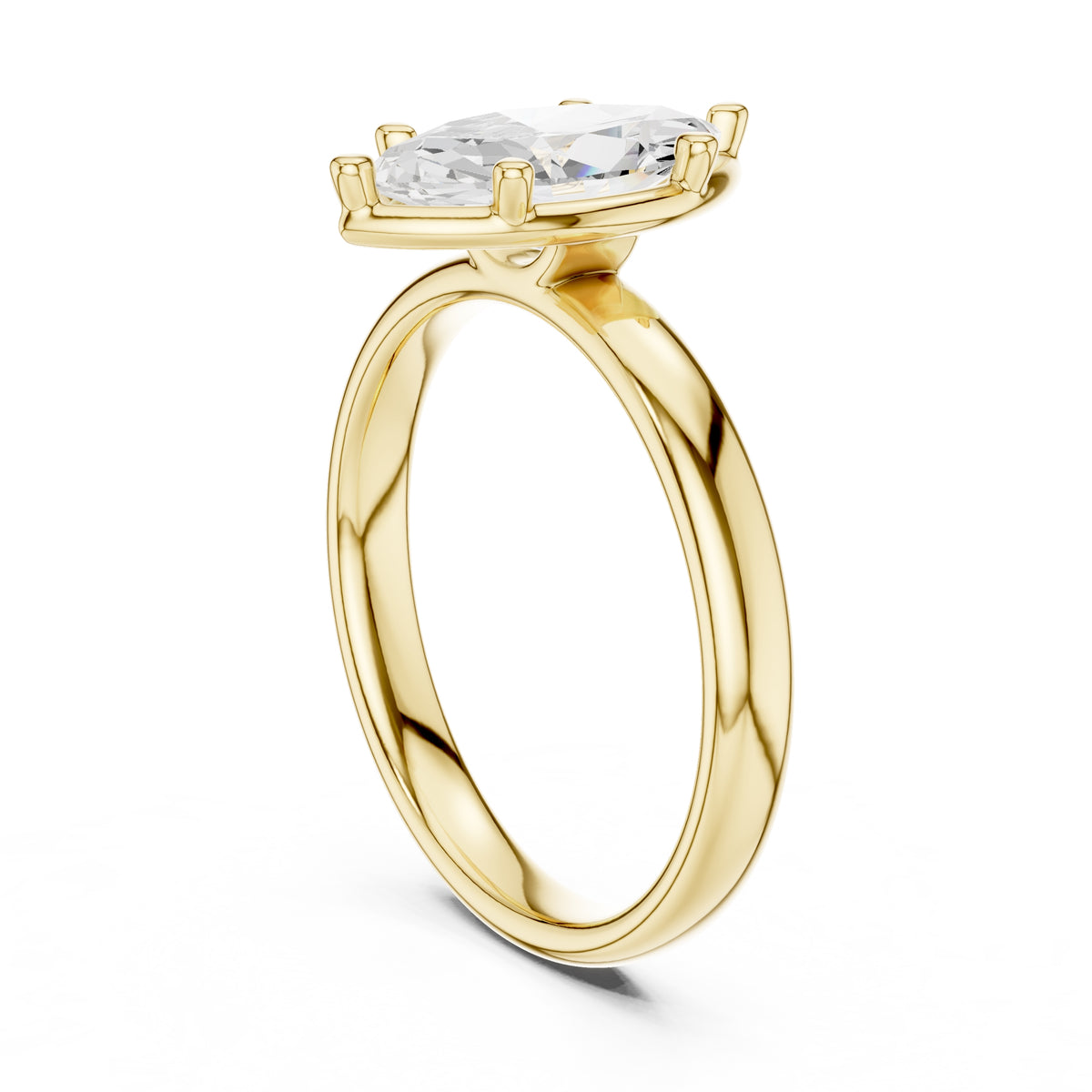 1.50 ct Golden Pillar Solitaire 1.5ct Yellow Gold Marquise