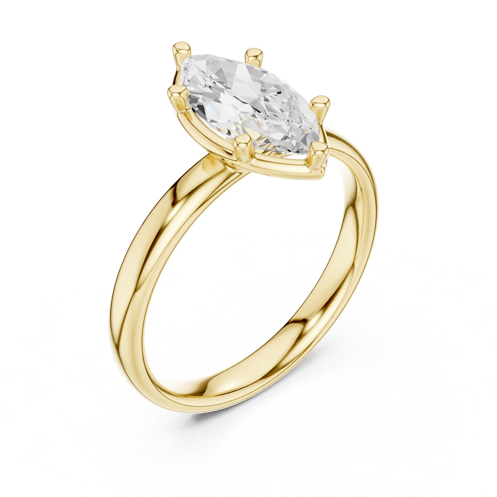 1.50 ct Golden Pillar Solitaire 1.5ct Yellow Gold Marquise