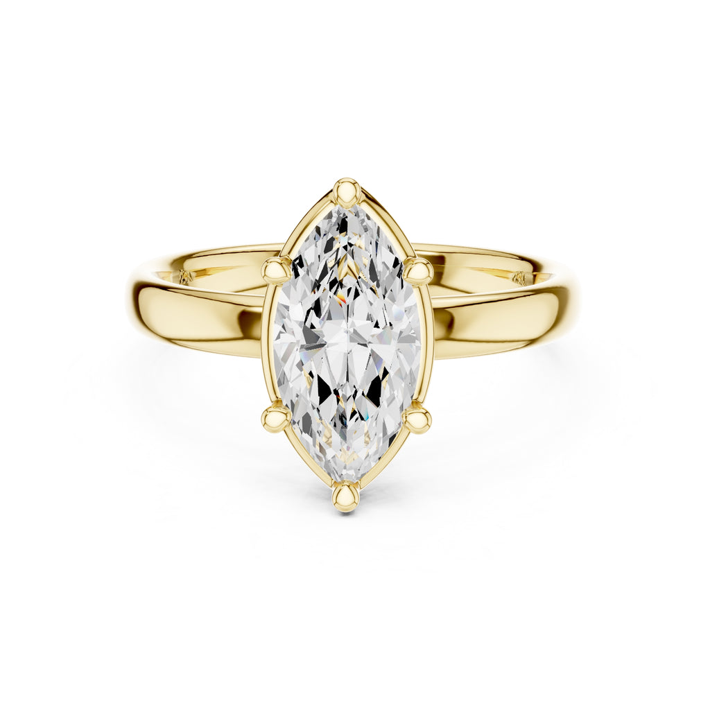 1.50 ct Golden Pillar Solitaire 1.5ct Yellow Gold Marquise