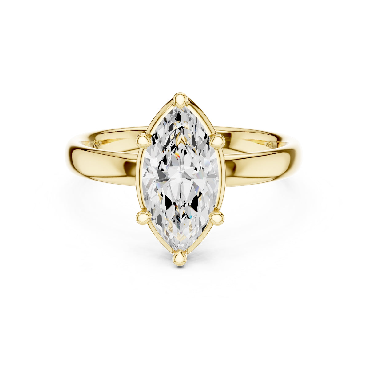 1.50 ct Golden Pillar Solitaire 1.5ct Yellow Gold Marquise