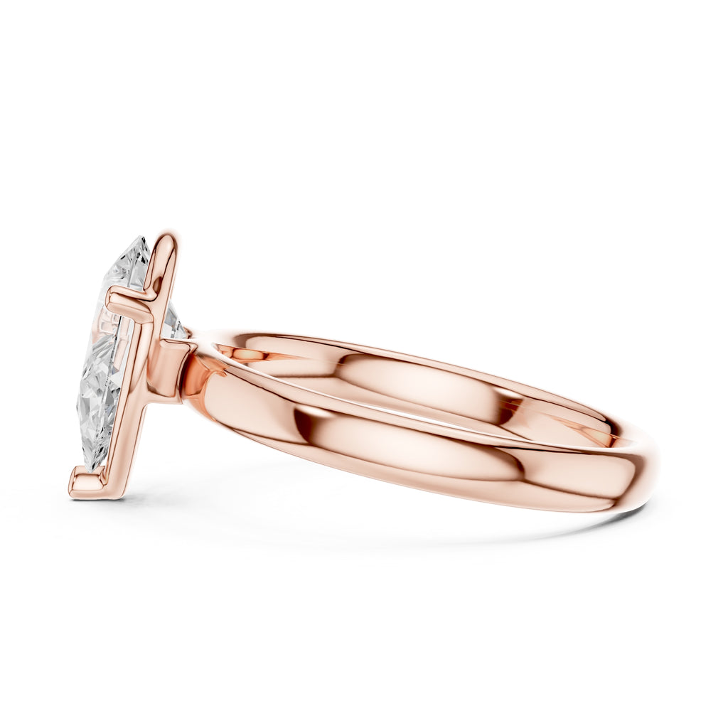 1.50 ct Golden Pillar Solitaire 1.5ct Rose Gold Pear