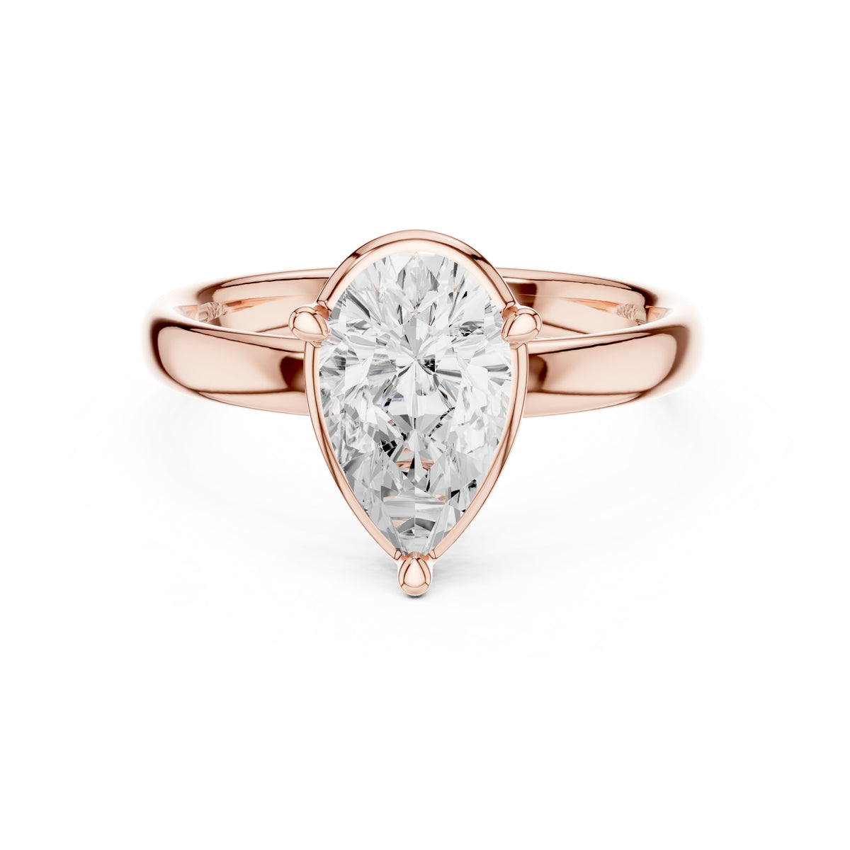 1.50 ct Golden Pillar Solitaire 1.5ct Rose Gold Pear