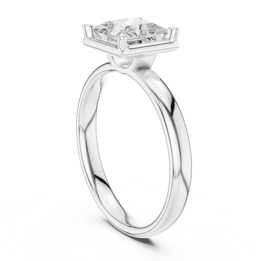 1.50 ct Golden Pillar Solitaire 1.5ct White Gold Princess