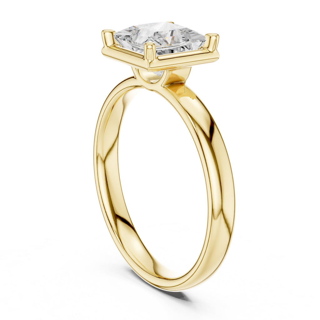 1.50 ct Golden Pillar Solitaire 1.5ct Yellow Gold Princess