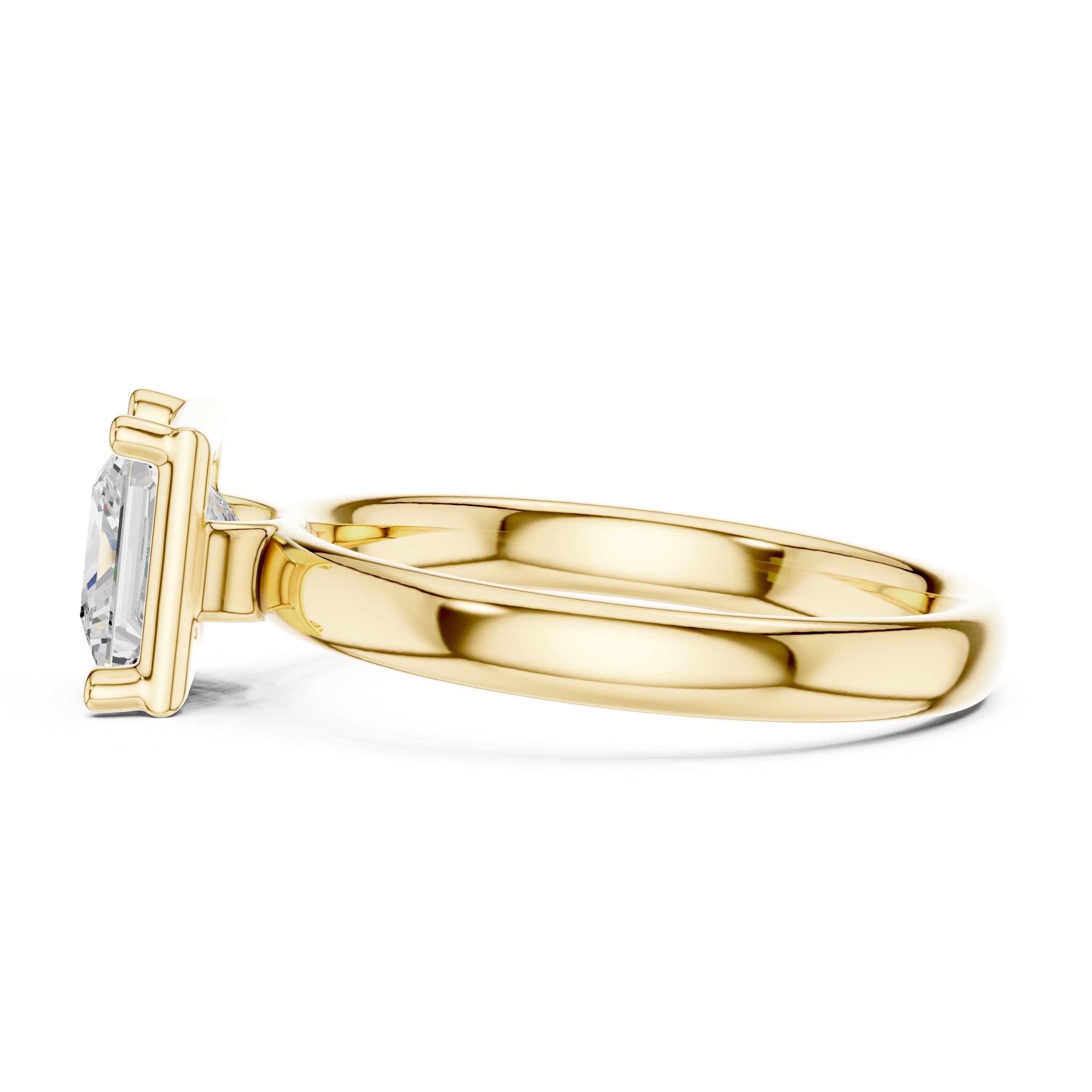 1.50 ct Golden Pillar Solitaire 1.5ct Yellow Gold Princess