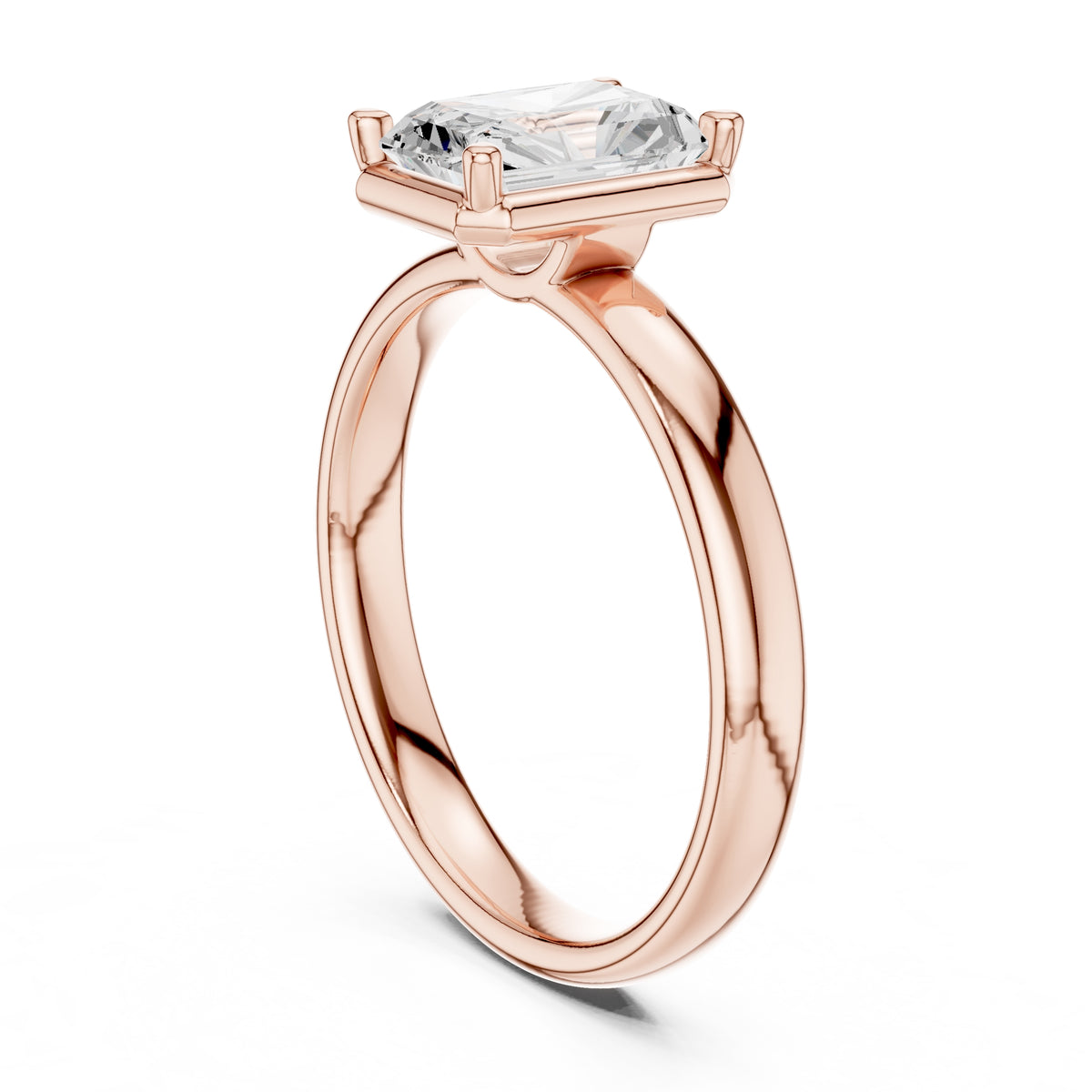 1.50 ct Golden Pillar Solitaire 1.5ct Rose Gold Radiant
