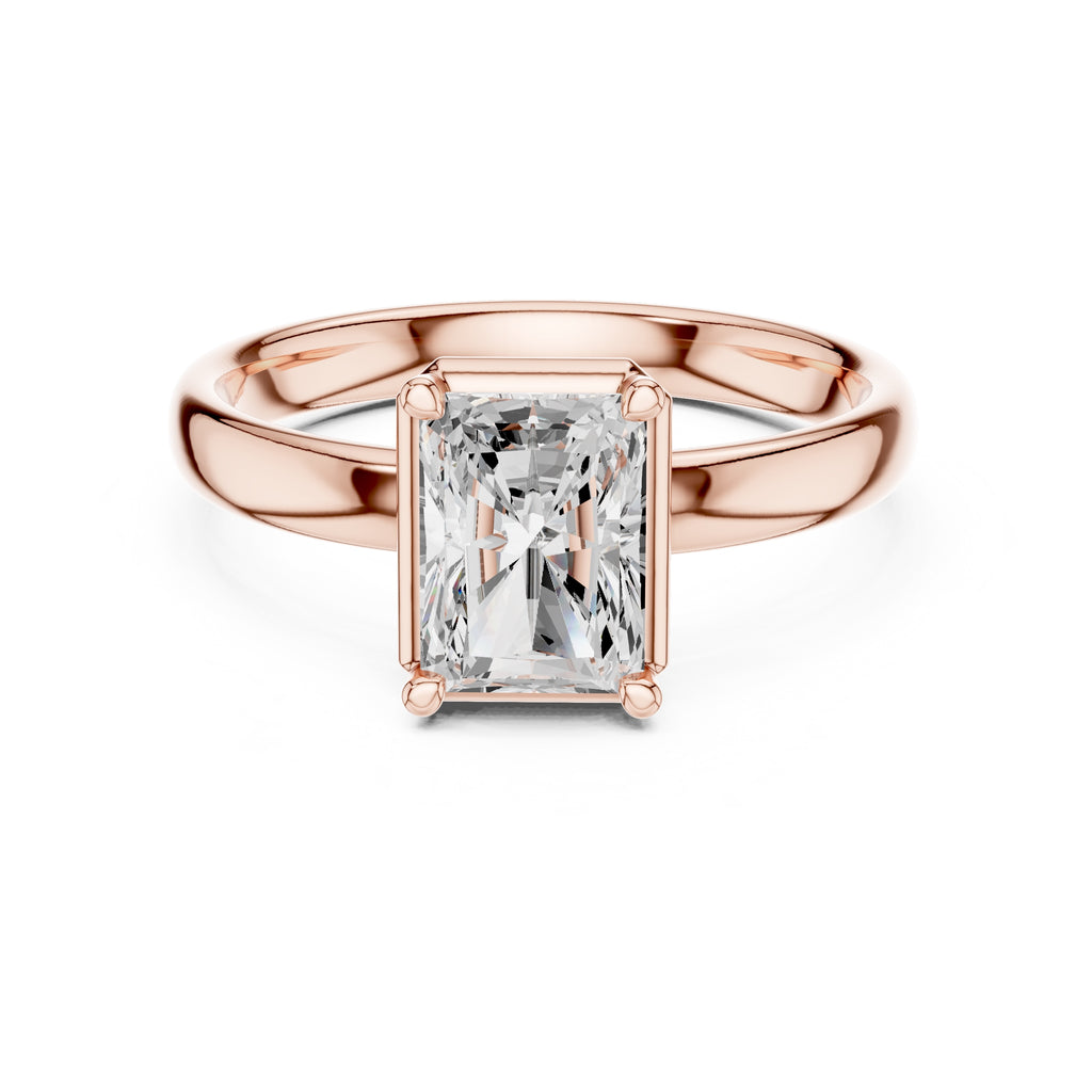 1.50 ct Golden Pillar Solitaire 1.5ct Rose Gold Radiant