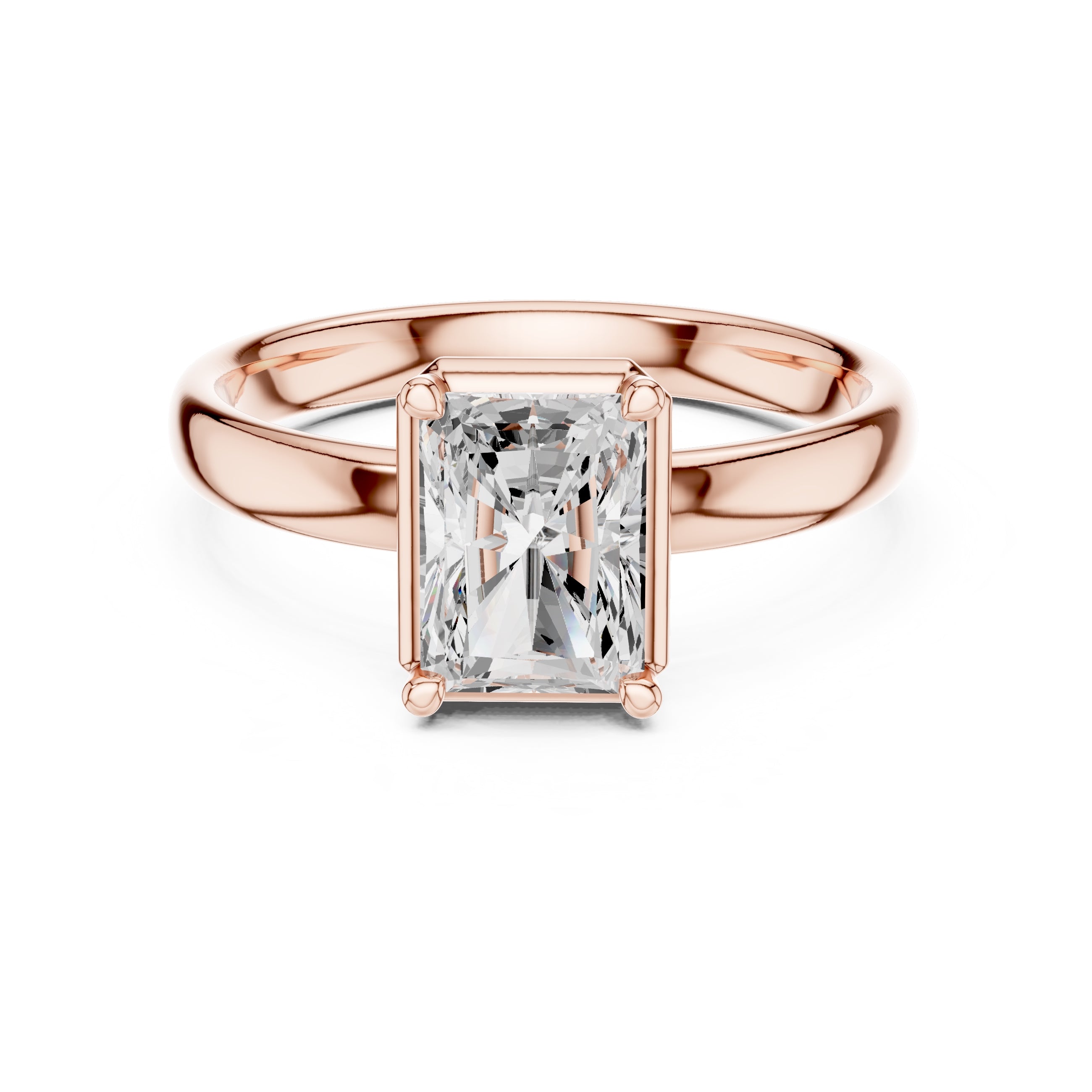 1.50 ct Golden Pillar Solitaire 1.5ct Rose Gold Radiant