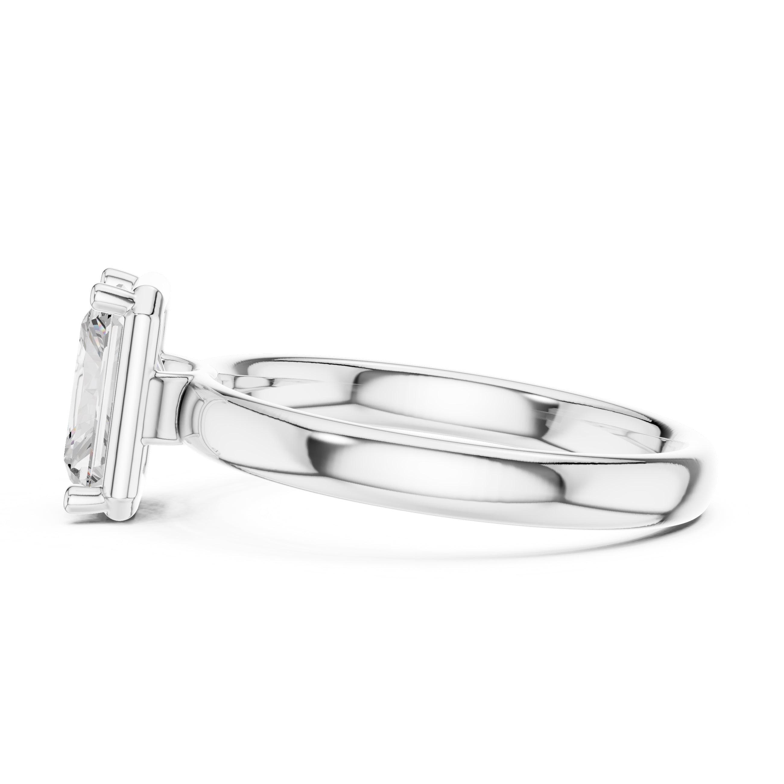 1.50 ct Golden Pillar Solitaire 1.5ct White Gold Radiant