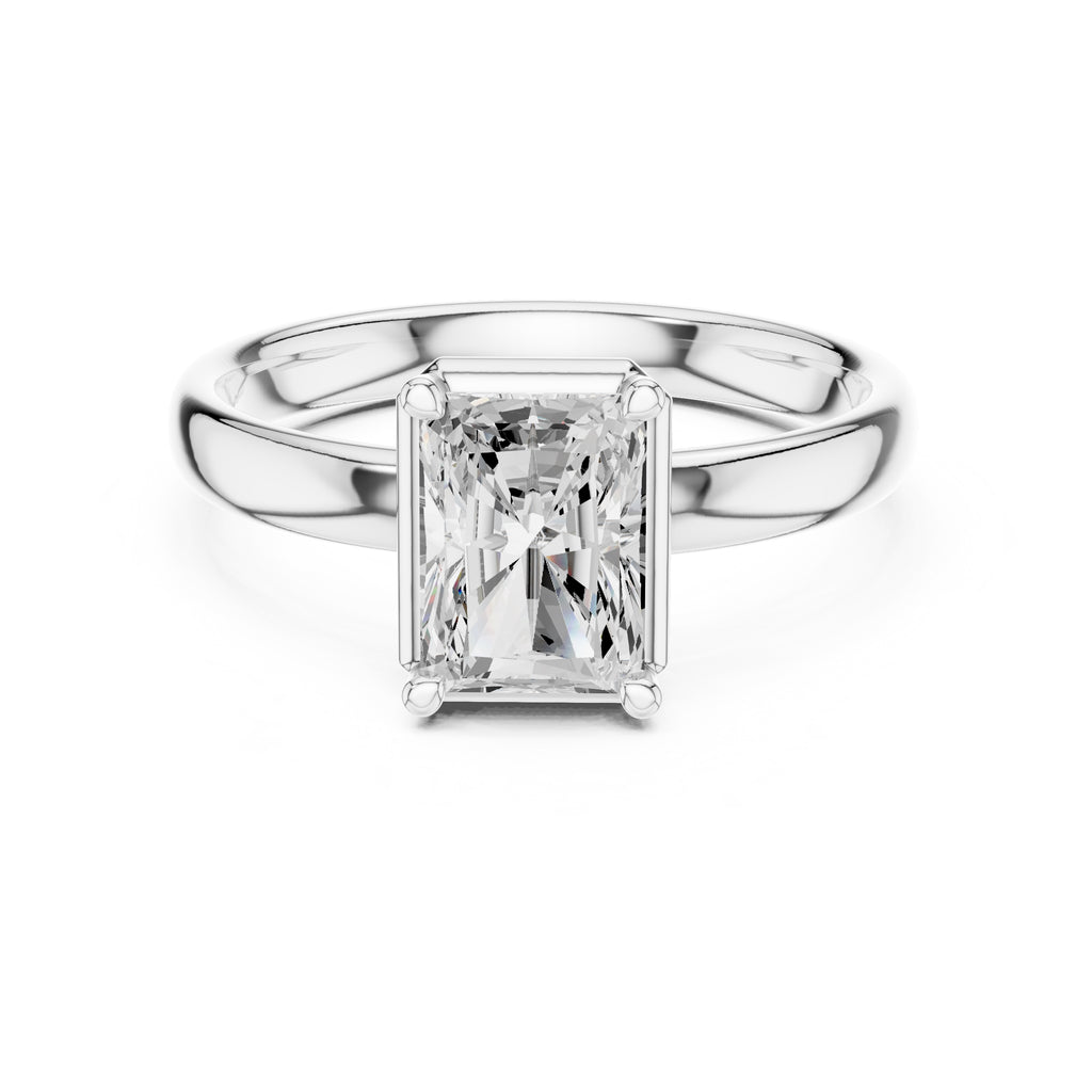 1.50 ct Golden Pillar Solitaire 1.5ct White Gold Radiant