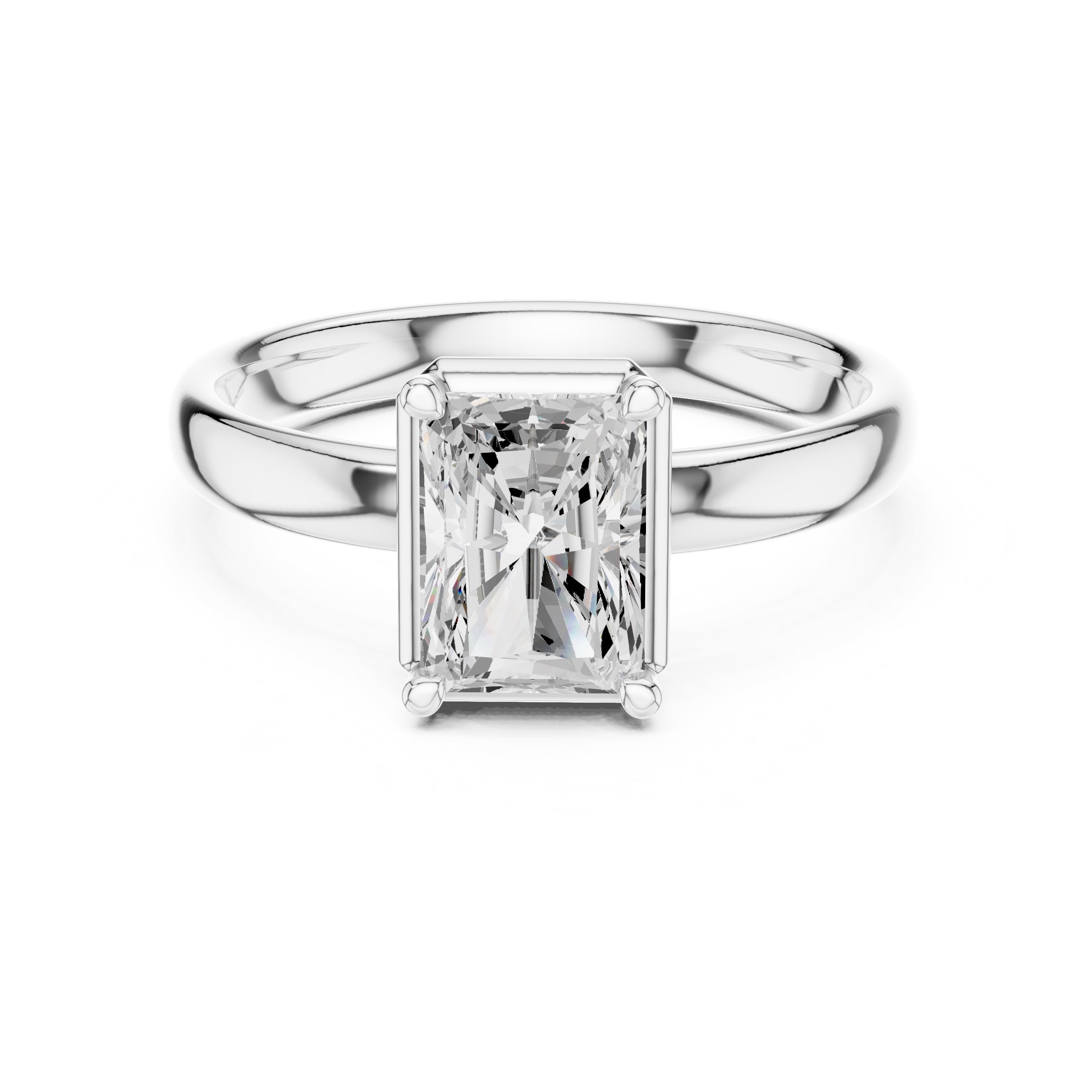 1.50 ct Golden Pillar Solitaire 1.5ct White Gold Radiant