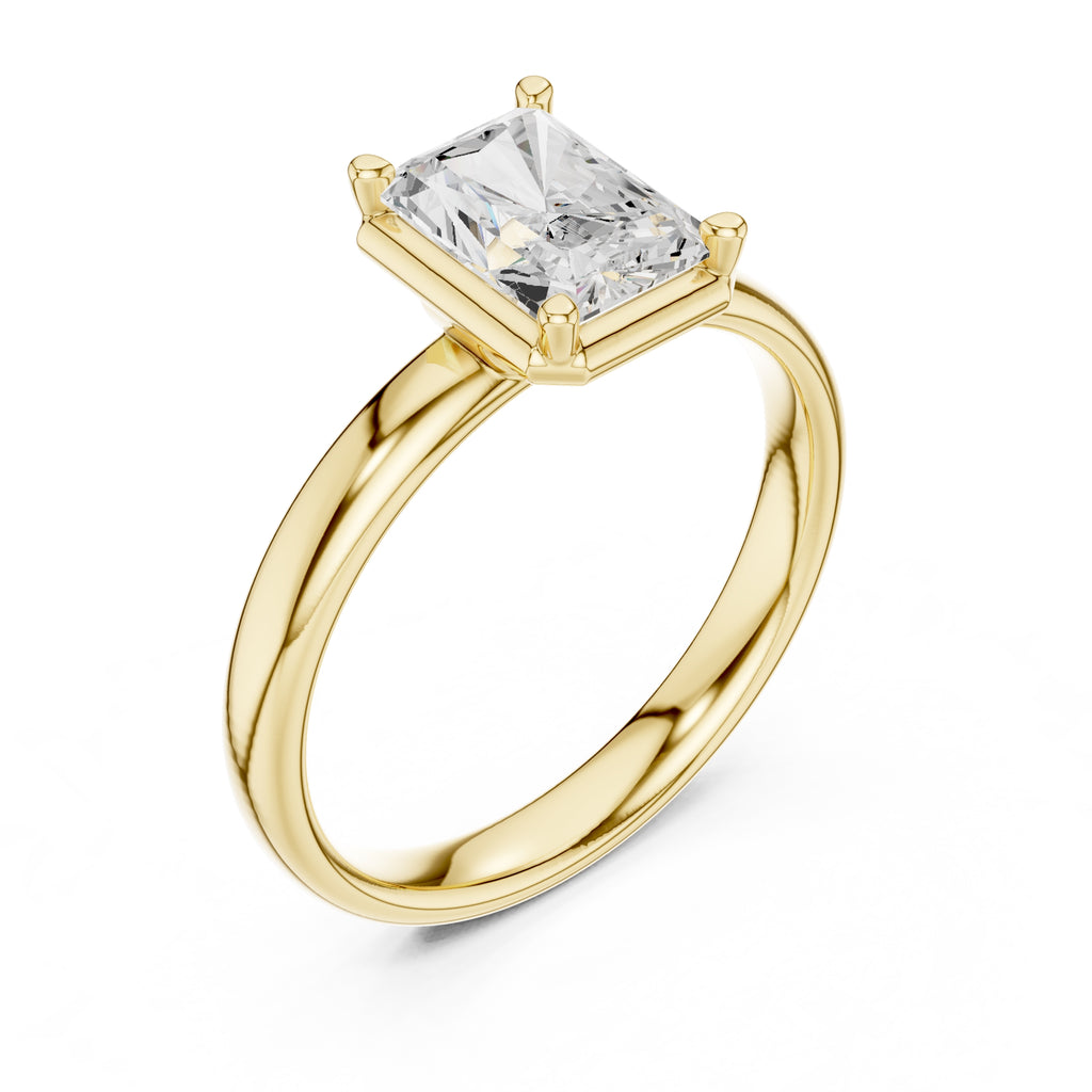 1.50 ct Golden Pillar Solitaire 1.5ct Yellow Gold Radiant