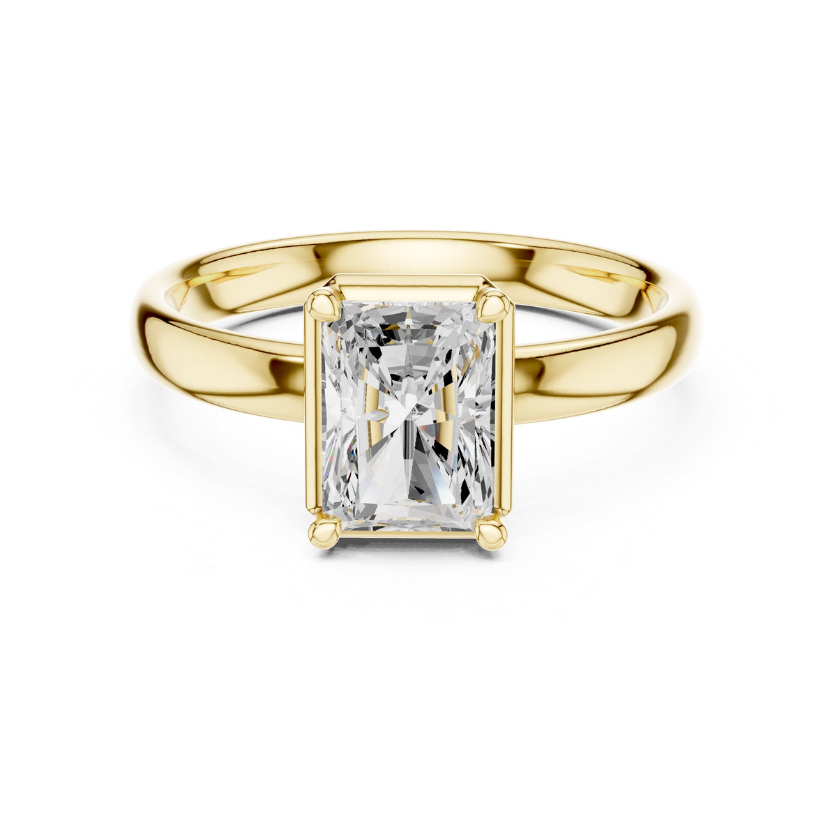 1.50 ct Golden Pillar Solitaire 1.5ct Yellow Gold Radiant