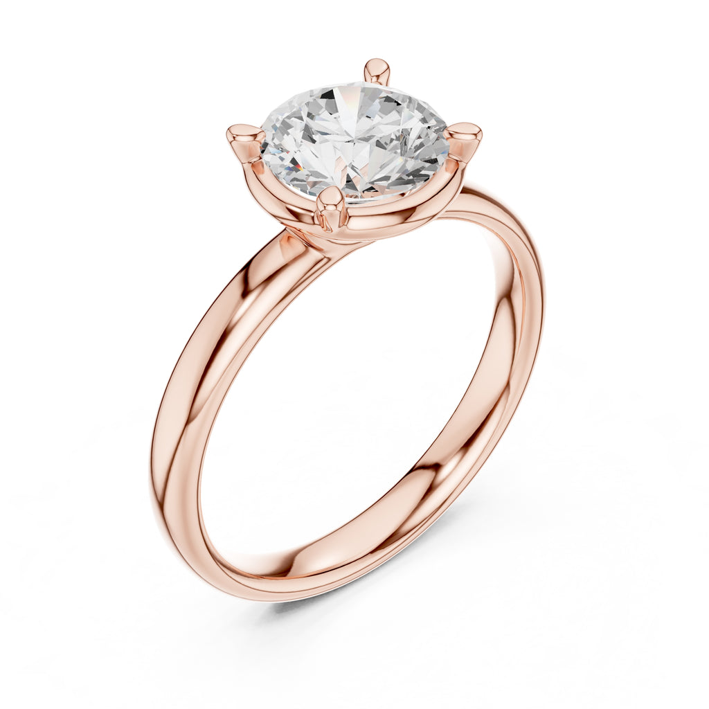 1.50 ct Golden Pillar Solitaire 1.5ct Rose Gold Round