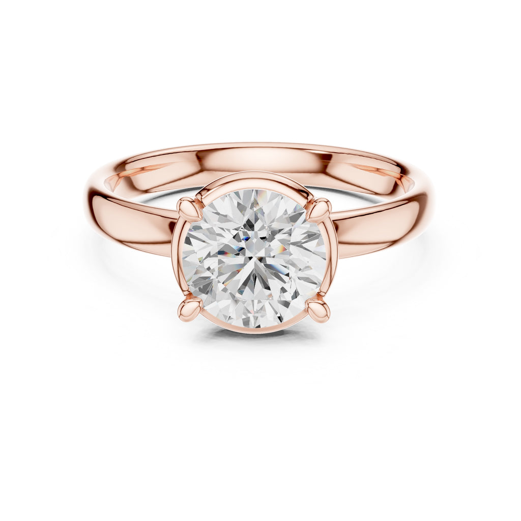 1.50 ct Golden Pillar Solitaire 1.5ct Rose Gold Round