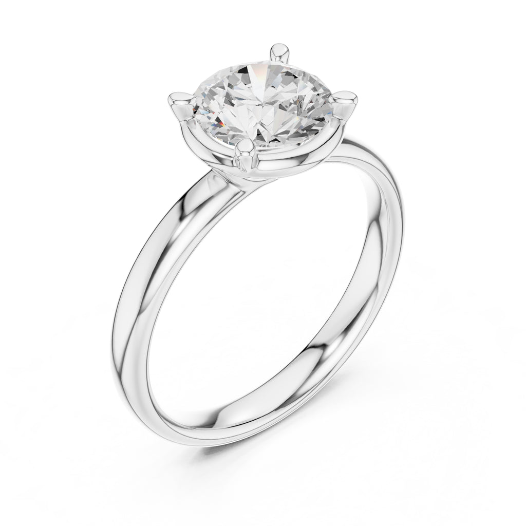 1.50 ct Golden Pillar Solitaire 1.5ct White Gold Round