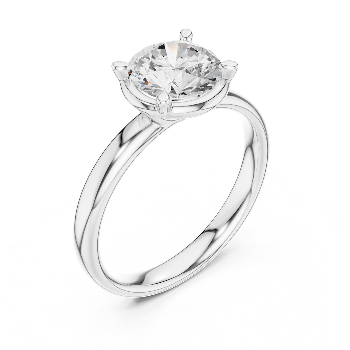 1.50 ct Golden Pillar Solitaire 1.5ct White Gold Round
