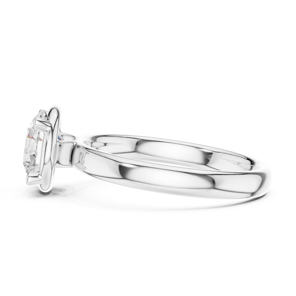 1.50 ct Golden Pillar Solitaire 1.5ct White Gold Round