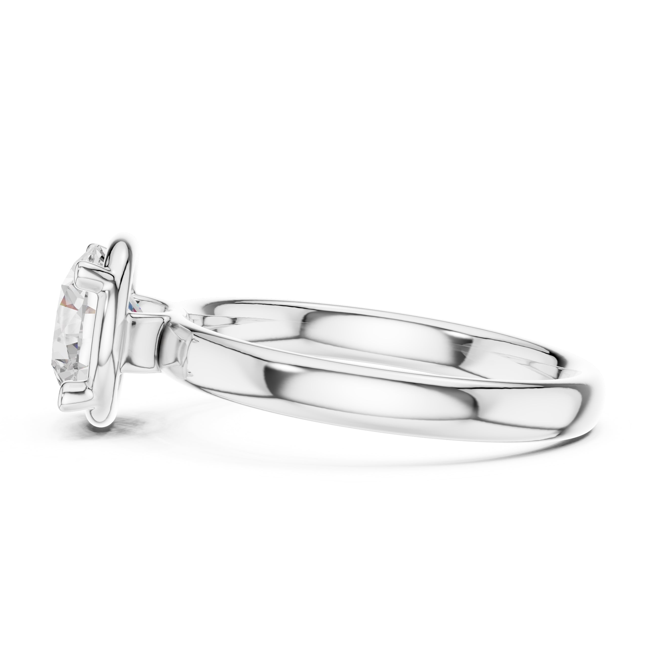 1.50 ct Golden Pillar Solitaire 1.5ct White Gold Round