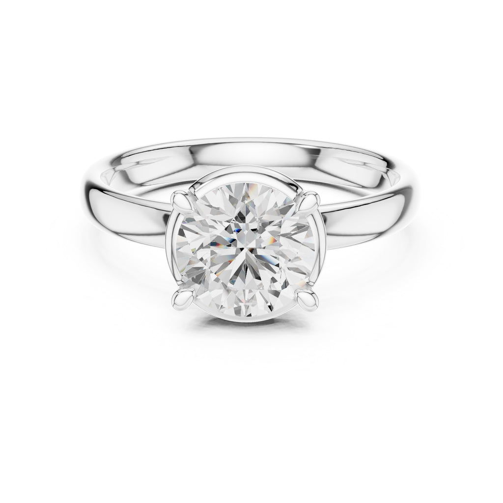 1.50 ct Golden Pillar Solitaire 1.5ct White Gold Round