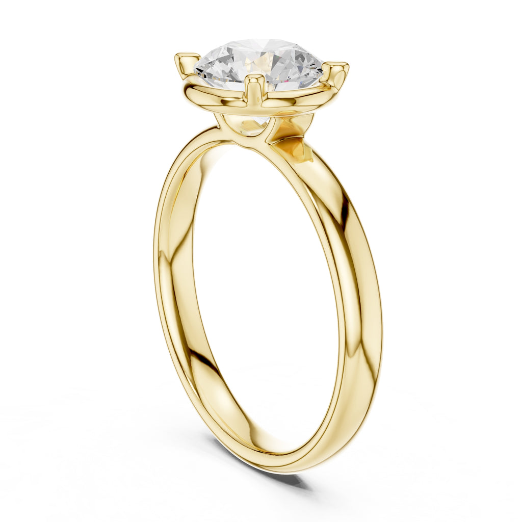 1.50 ct Golden Pillar Solitaire 1.5ct Yellow Gold Round