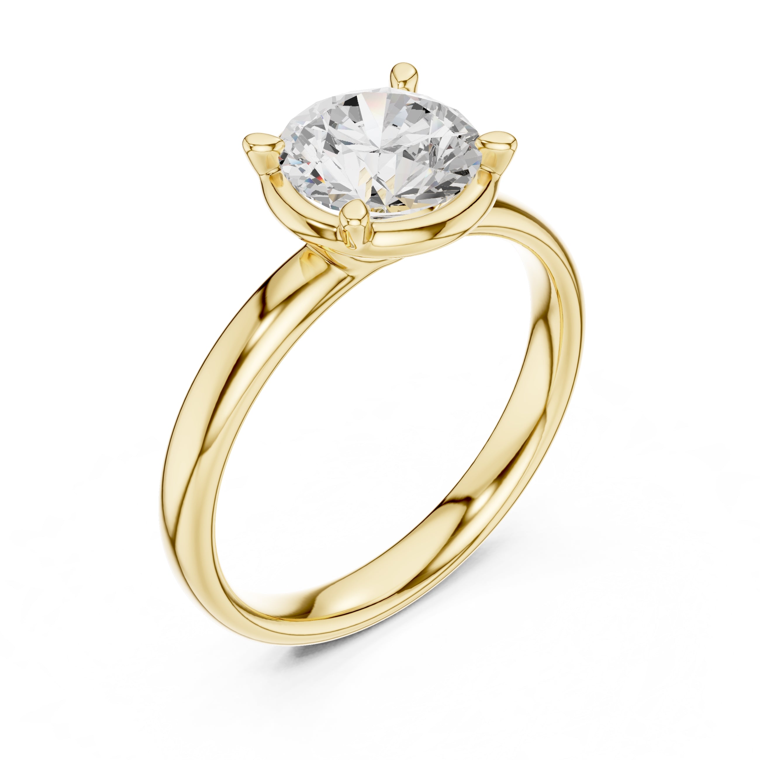 1.50 ct Golden Pillar Solitaire 1.5ct Yellow Gold Round