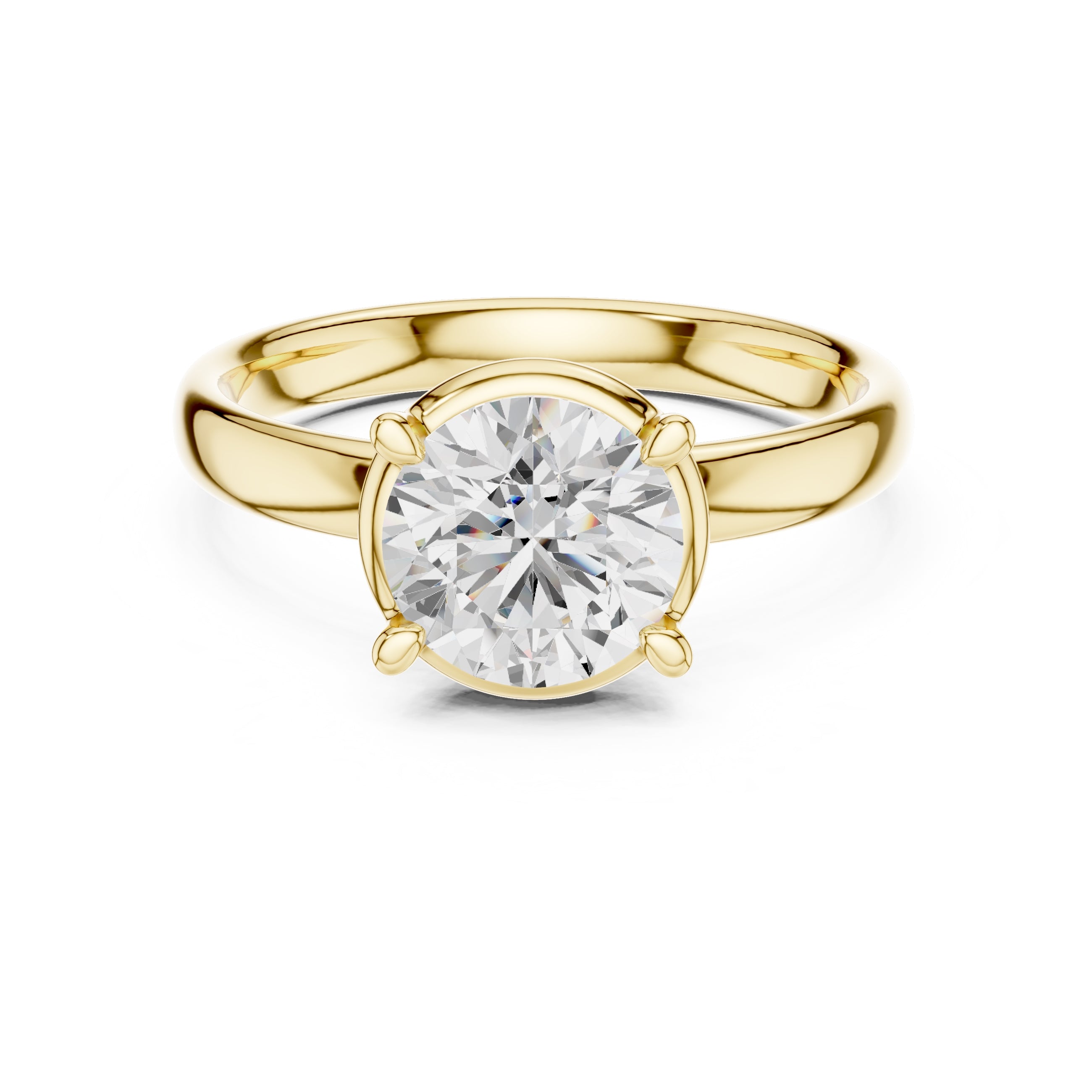 1.50 ct Golden Pillar Solitaire 1.5ct Yellow Gold Round