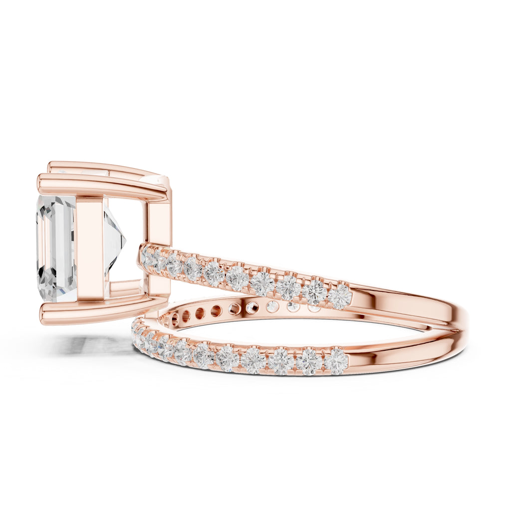 3.00 ct Intertwined Harmony Ring 3ct Rose Gold Asscher