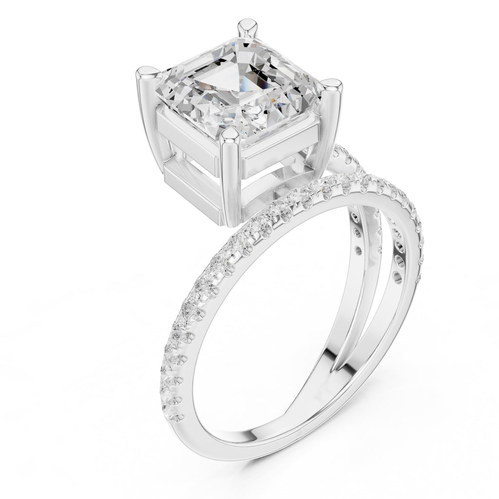 3.00 ct Intertwined Harmony Ring 3ct White Gold Asscher