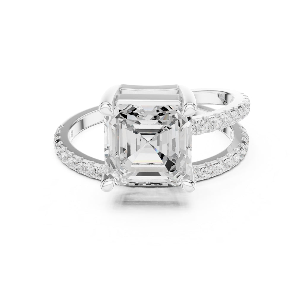 3.00 ct Intertwined Harmony Ring 3ct White Gold Asscher