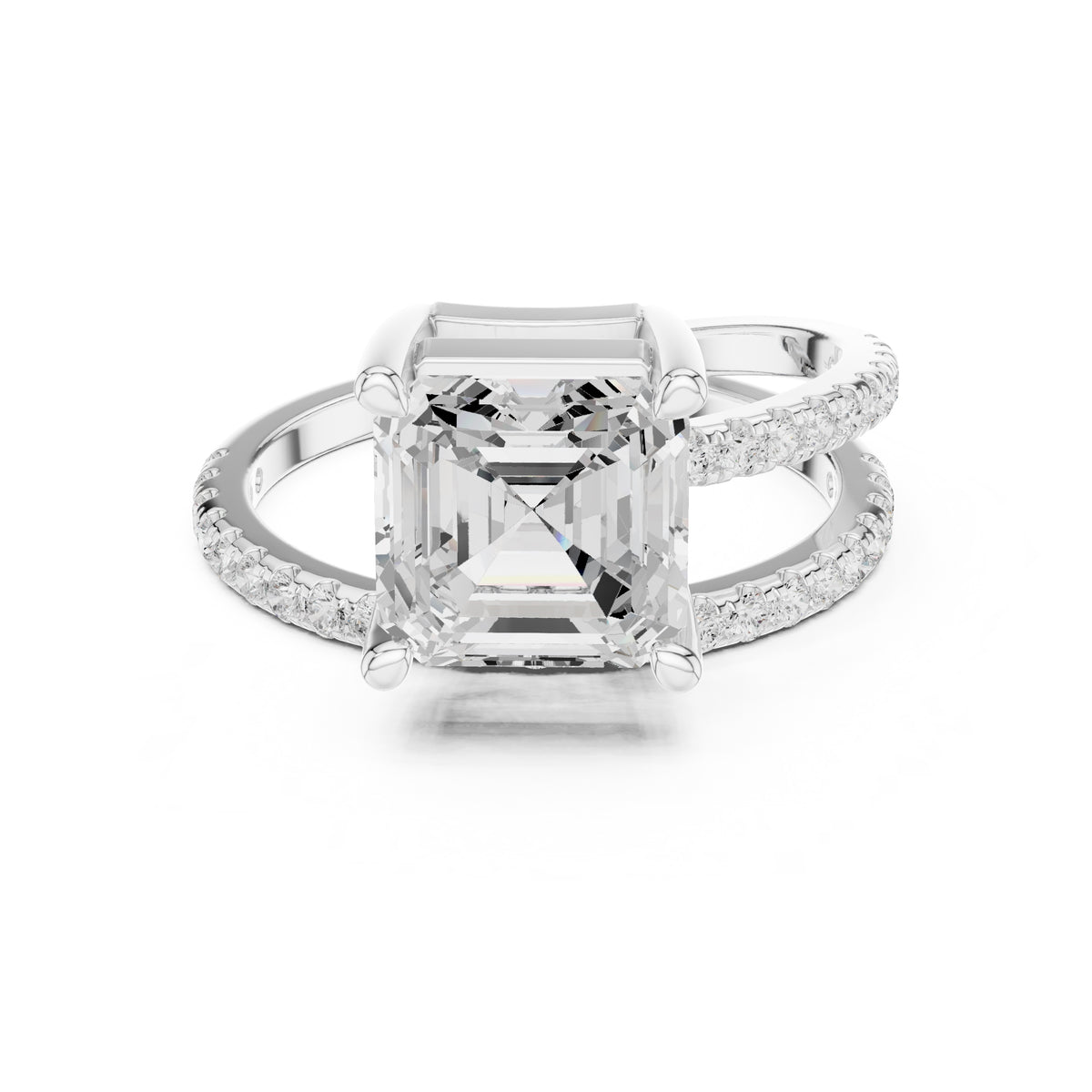 3.00 ct Intertwined Harmony Ring 3ct White Gold Asscher