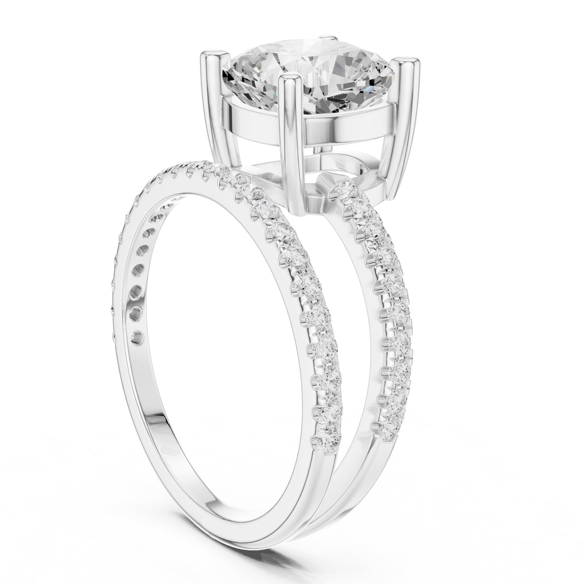 3.00 ct Intertwined Harmony Ring 3ct White Gold Cushion