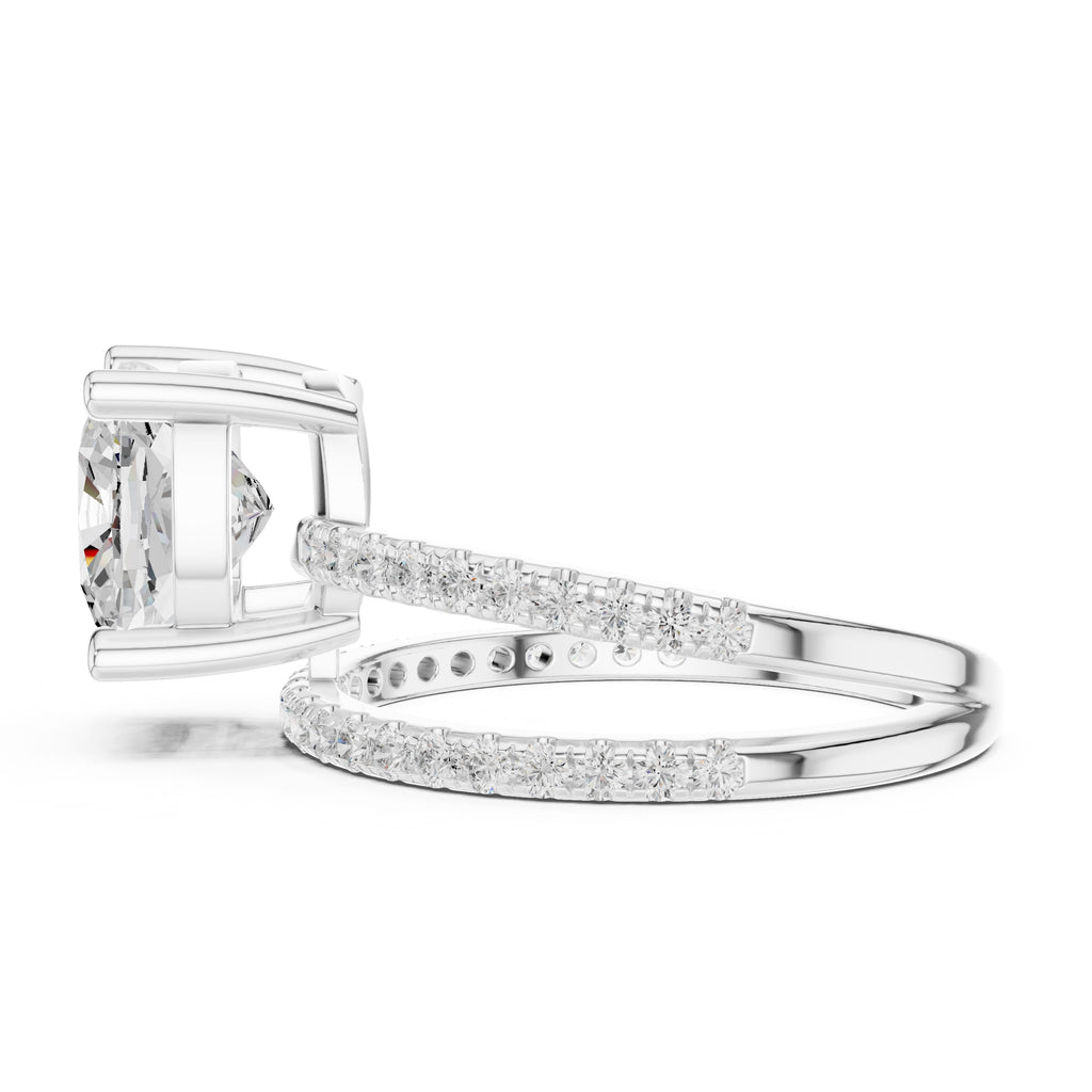 3.00 ct Intertwined Harmony Ring 3ct White Gold Cushion