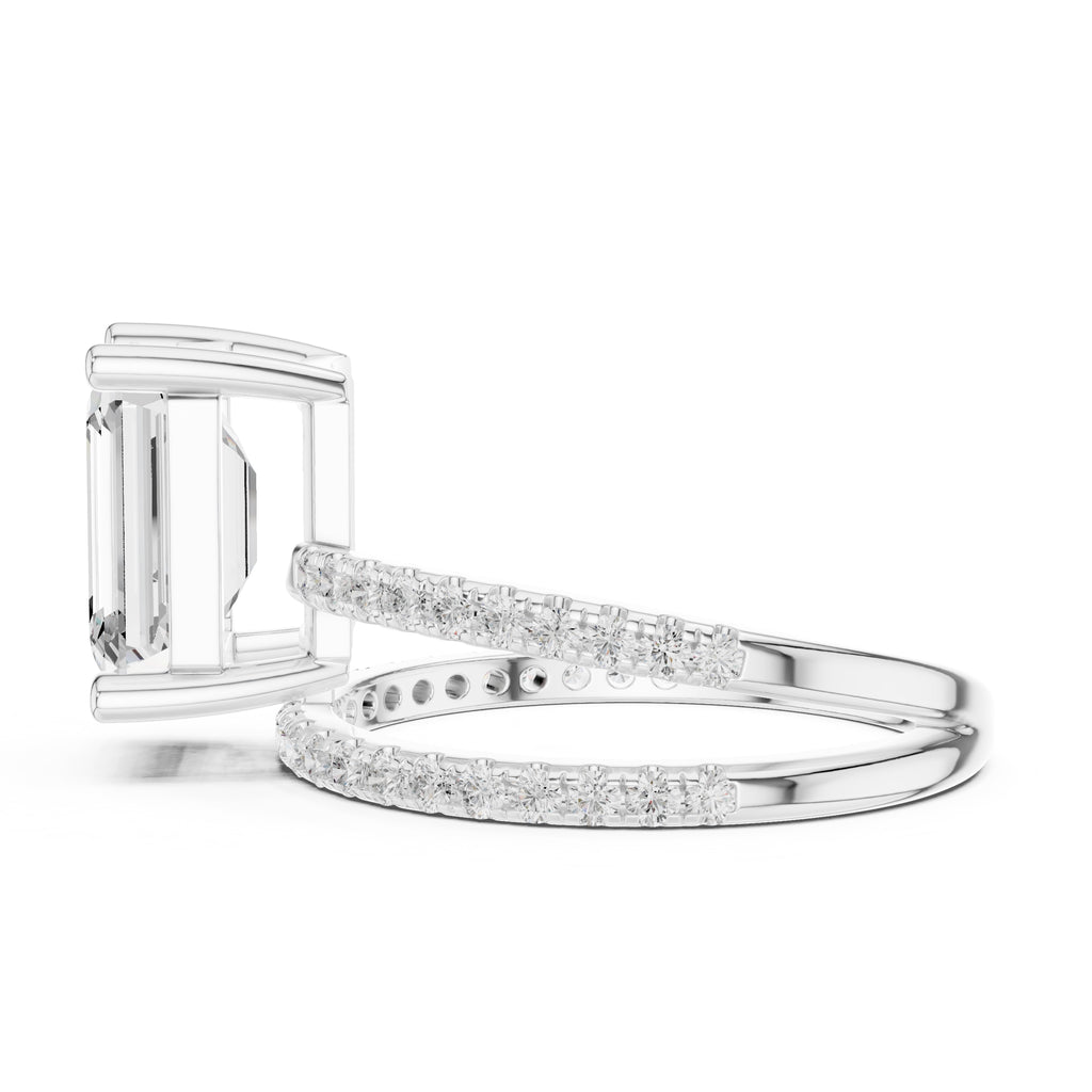 3.00 ct Intertwined Harmony Ring 3ct White Gold Emerald