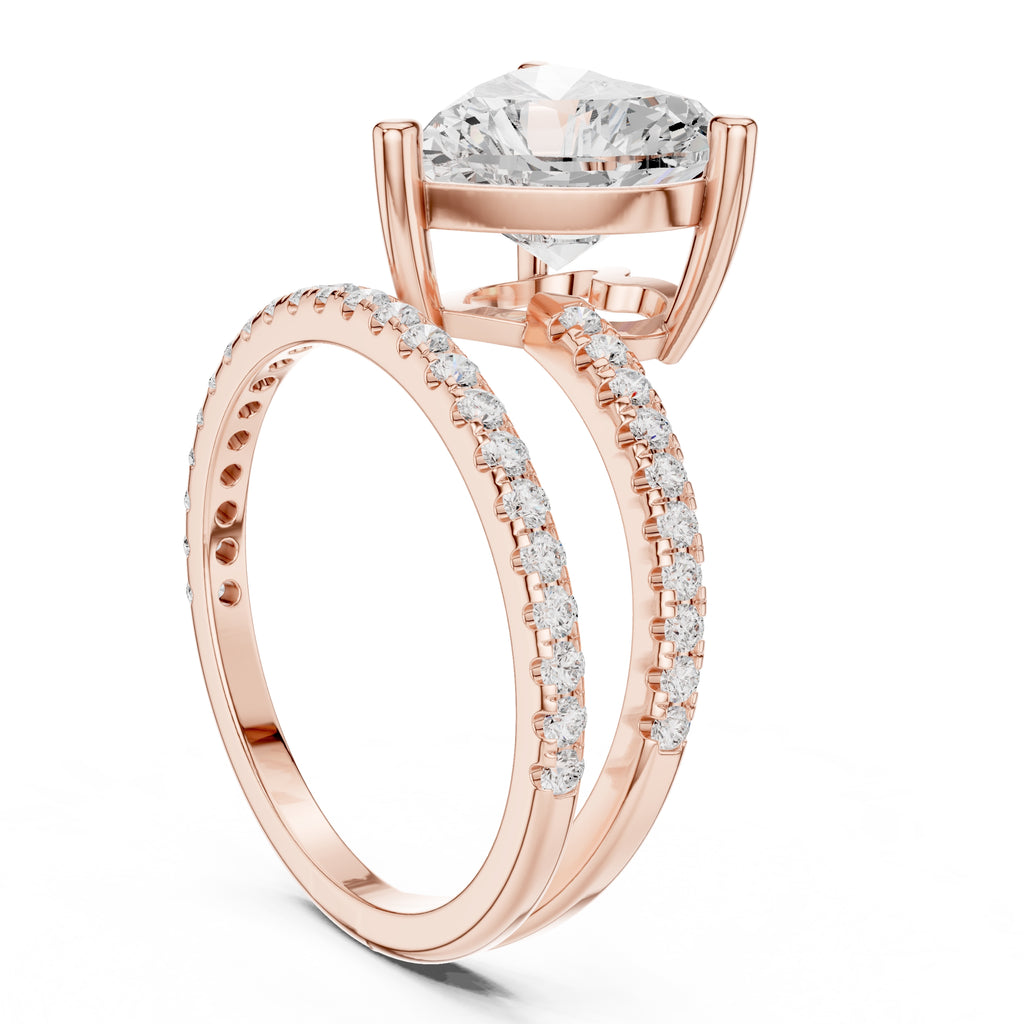 3.00 ct Intertwined Harmony Ring 3ct Rose Gold Heart