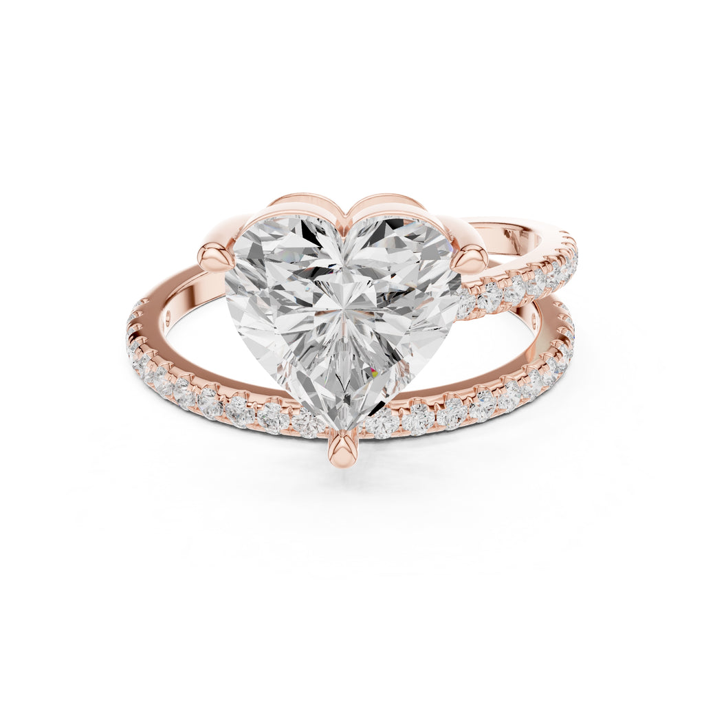 3.00 ct Intertwined Harmony Ring 3ct Rose Gold Heart