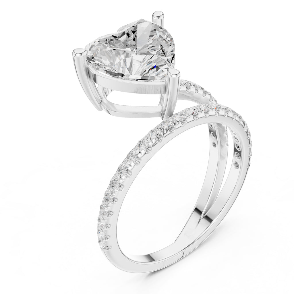 3.00 ct Intertwined Harmony Ring 3ct White Gold Heart