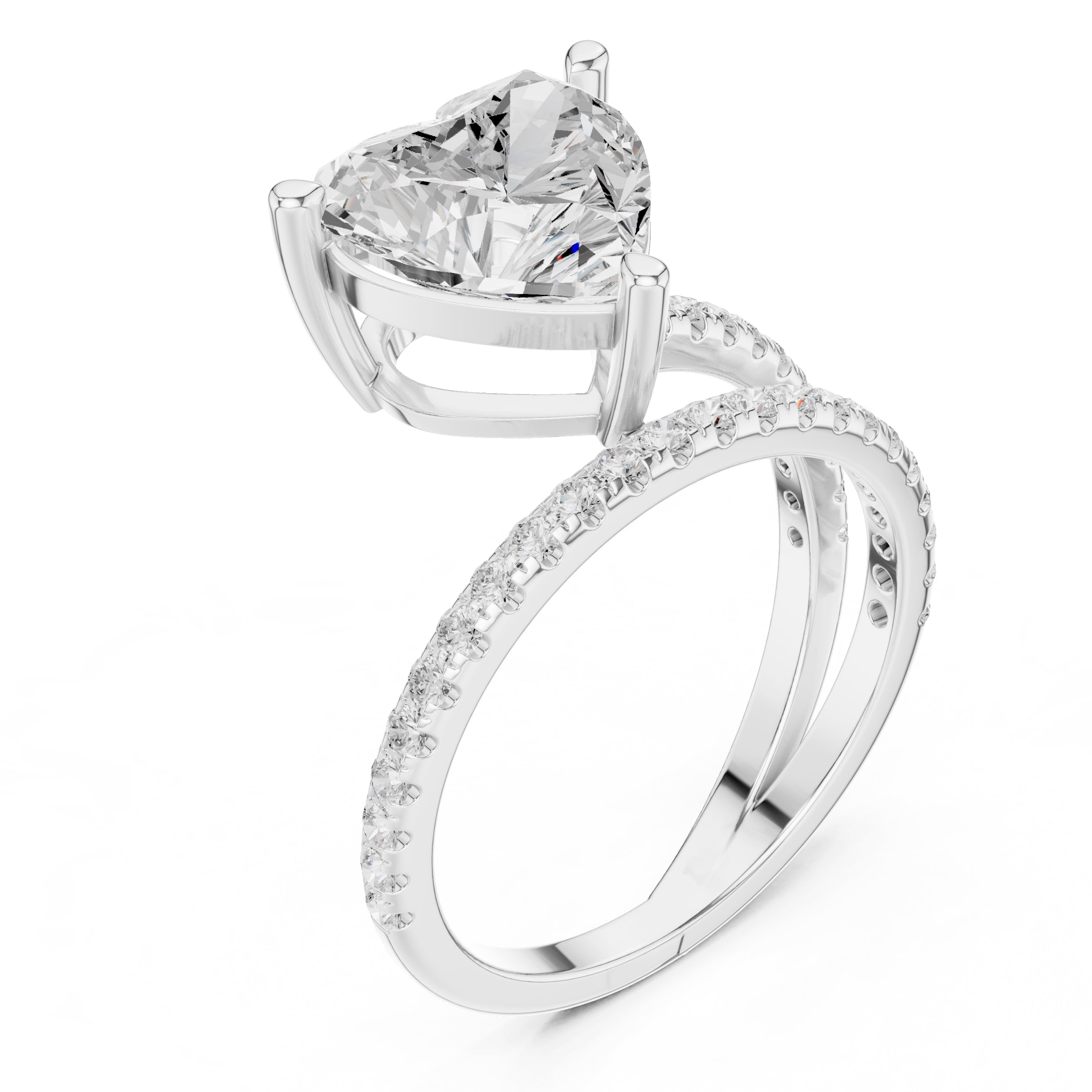 3.00 ct Intertwined Harmony Ring 3ct White Gold Heart