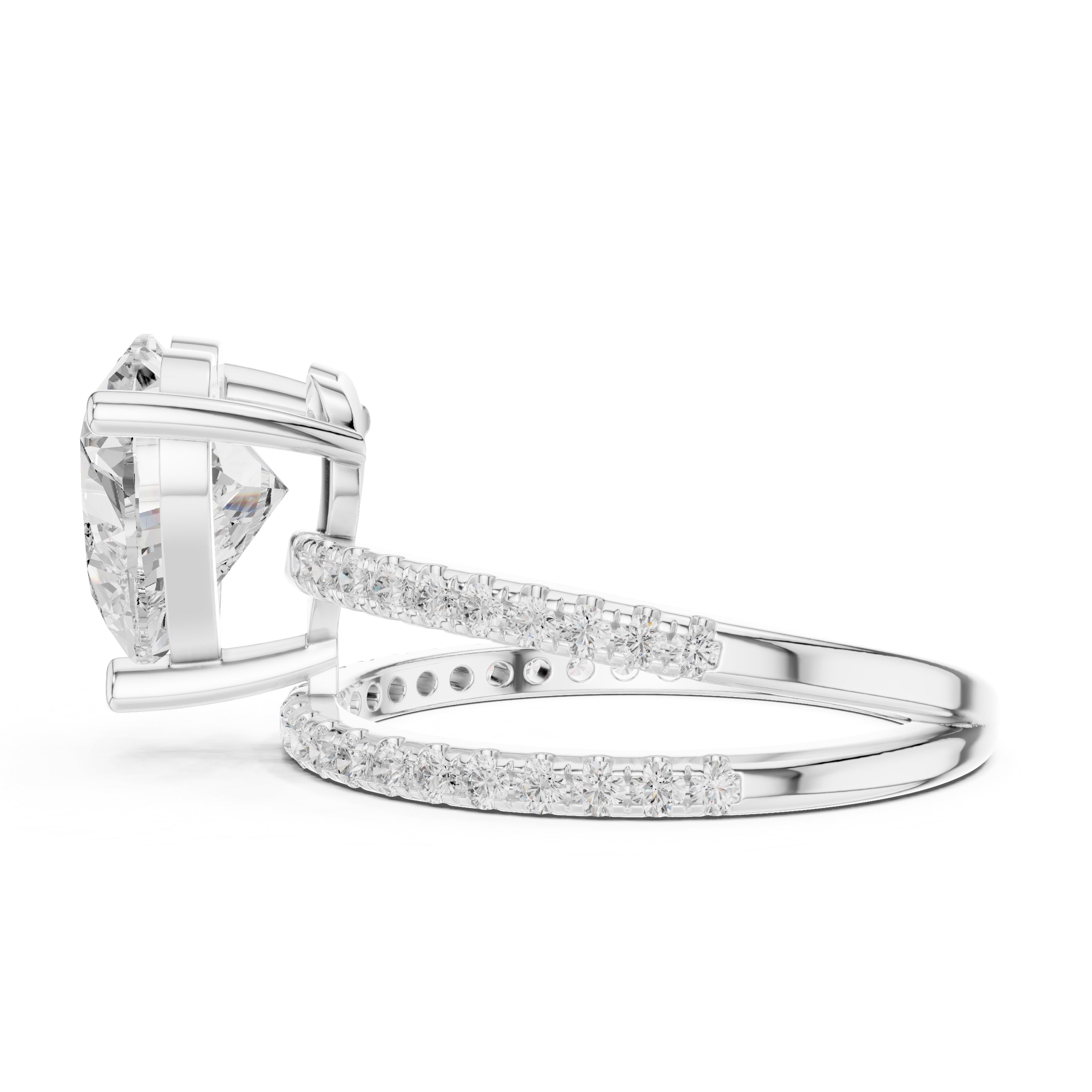 3.00 ct Intertwined Harmony Ring 3ct White Gold Heart
