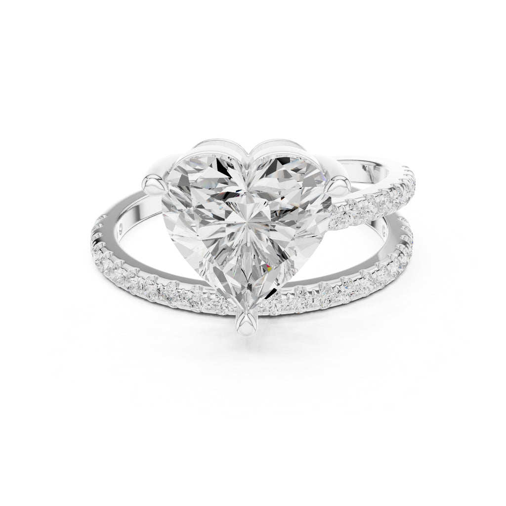 3.00 ct Intertwined Harmony Ring 3ct White Gold Heart