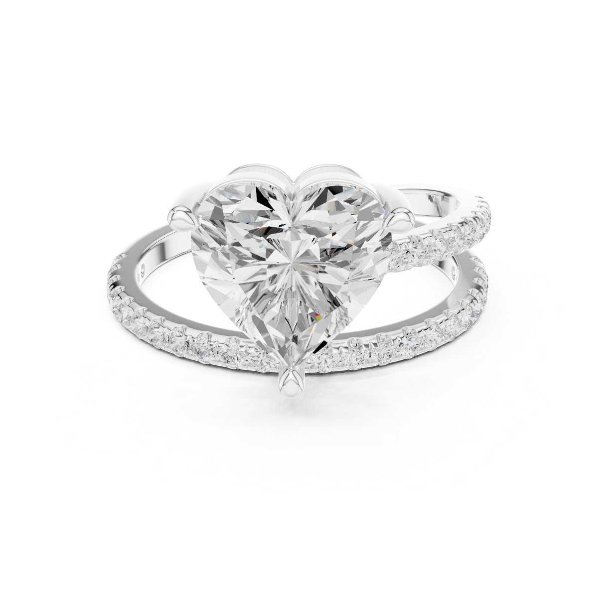 3.00 ct Intertwined Harmony Ring 3ct White Gold Heart
